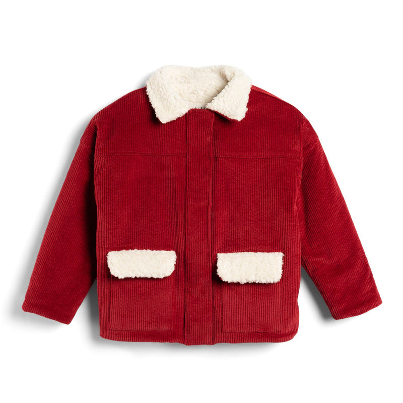 Teddy Jacket | Warm Red Flowers