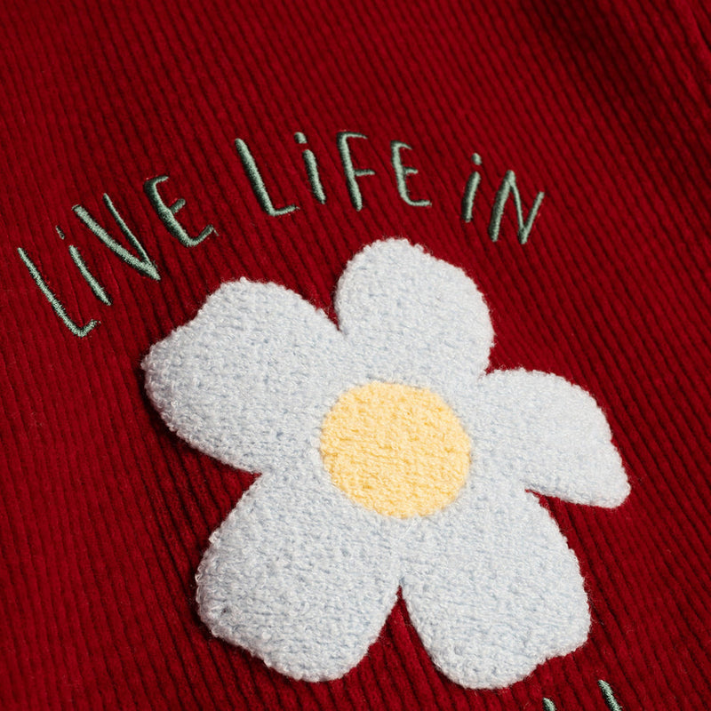 Teddy Jacket | Warm Red Flowers