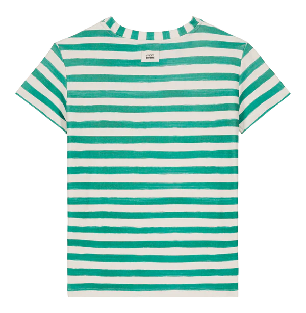T-shirt Essential / Capri green stripes