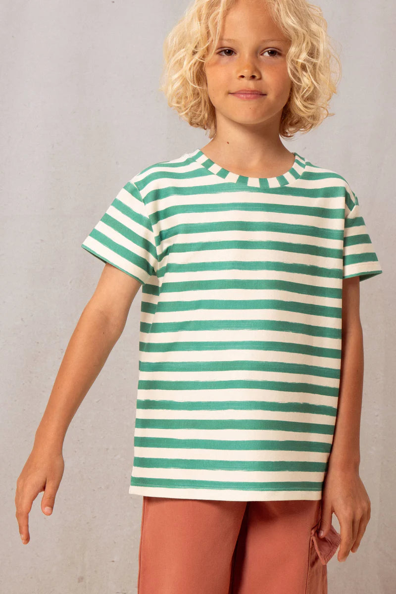 T-shirt Essential / Capri green stripes