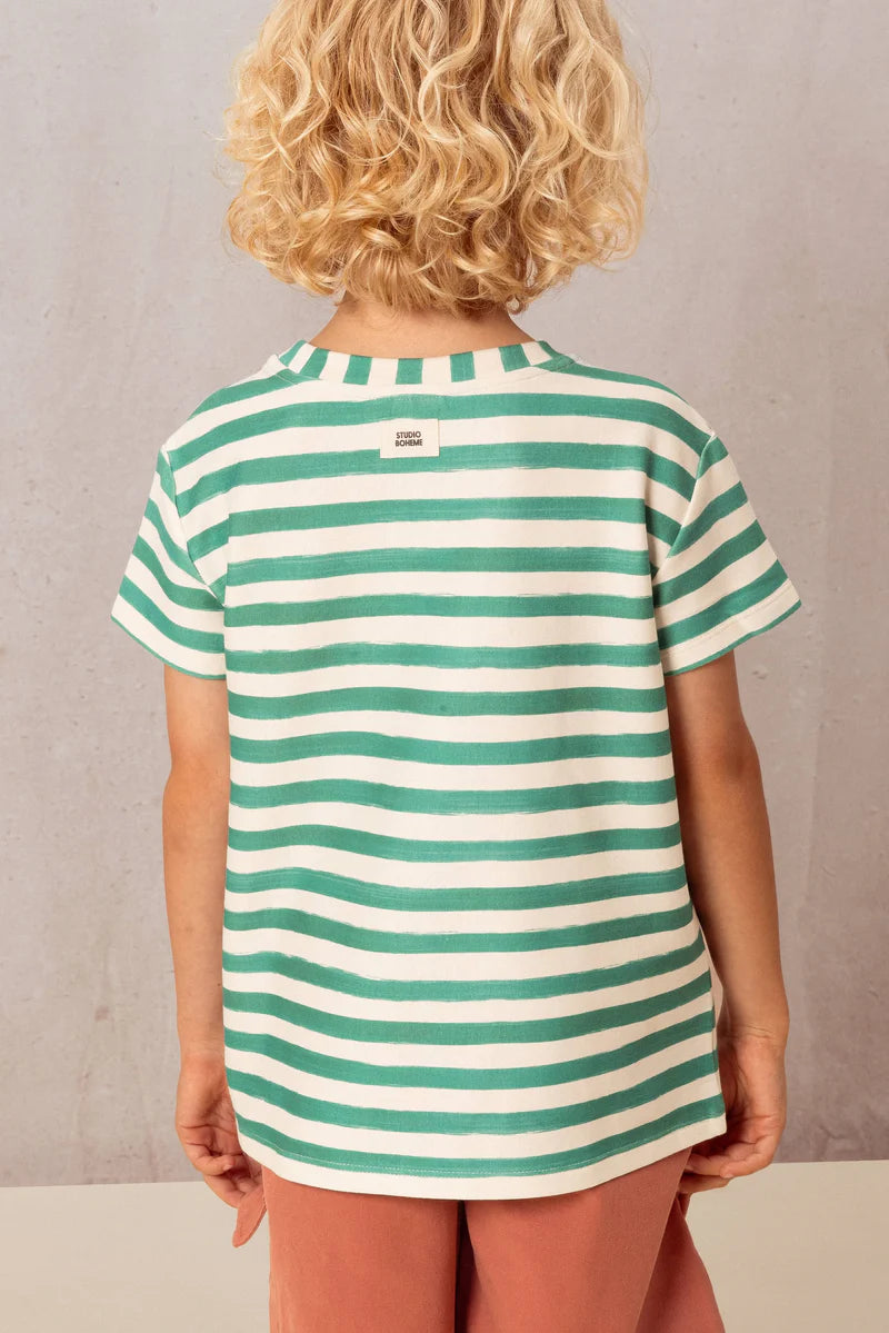 T-shirt Essential / Capri green stripes