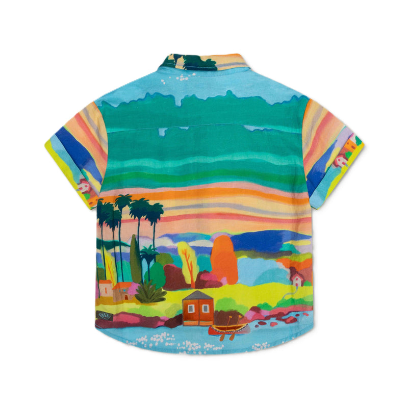Hike View/Porceleain Blue | Bikkel blouse