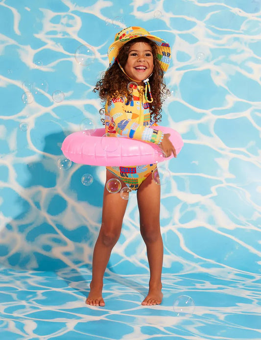 Long Sleeve Zip Bather Chomp Chomp Croco