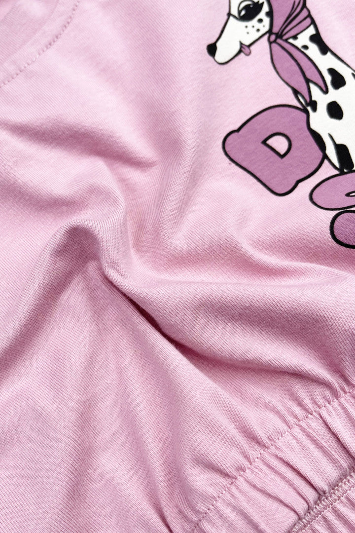 Dalmatian Pink Loose Crop Top