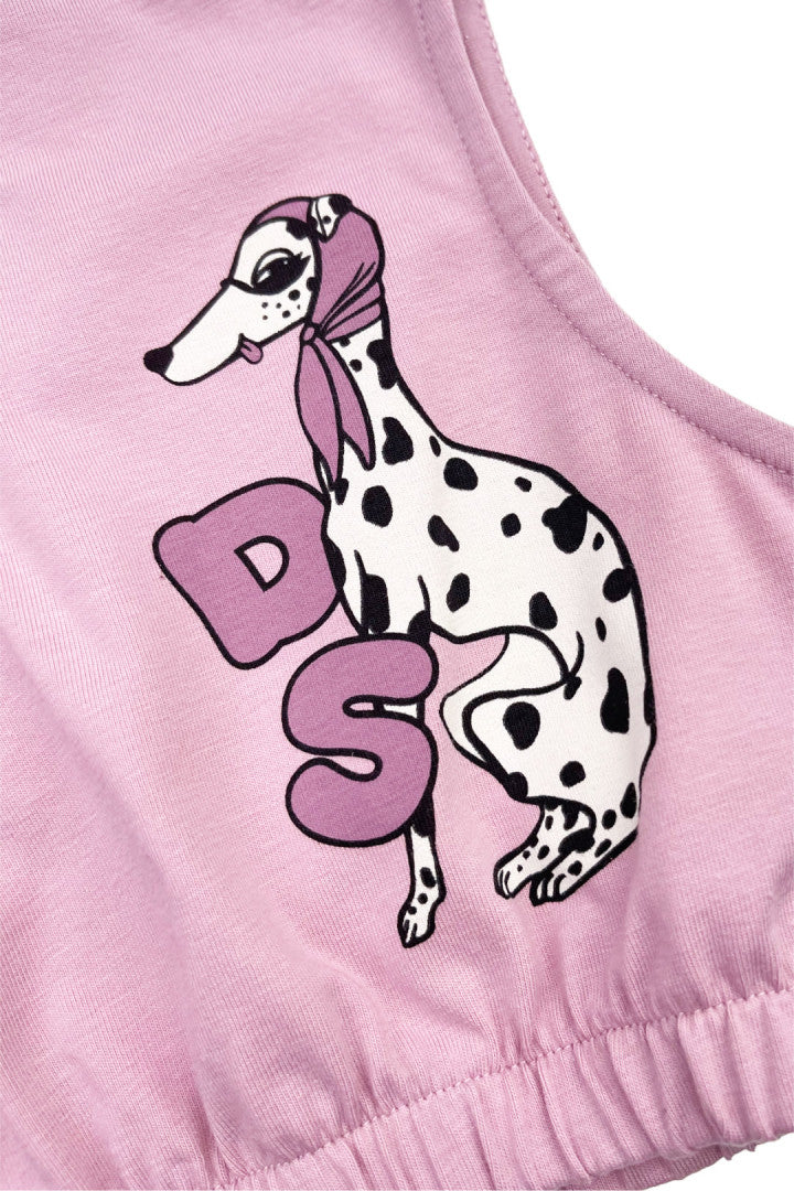 Dalmatian Pink Loose Crop Top