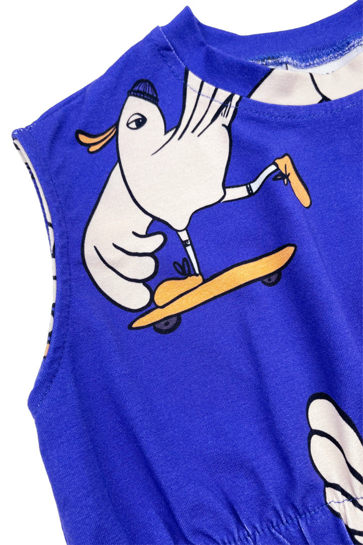 Hi Bird Navy Loose Crop Top