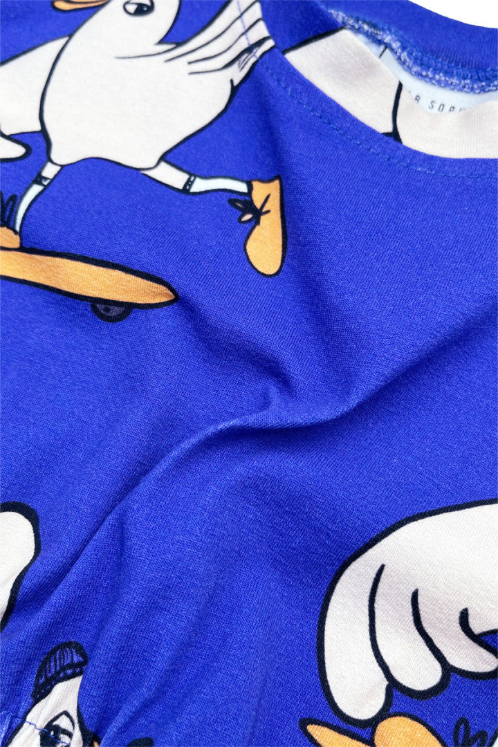 Hi Bird Navy Loose Crop Top