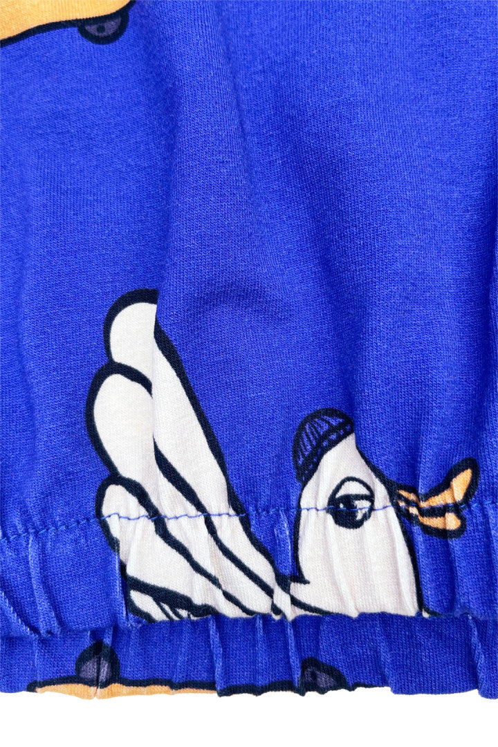 Hi Bird Navy Loose Crop Top