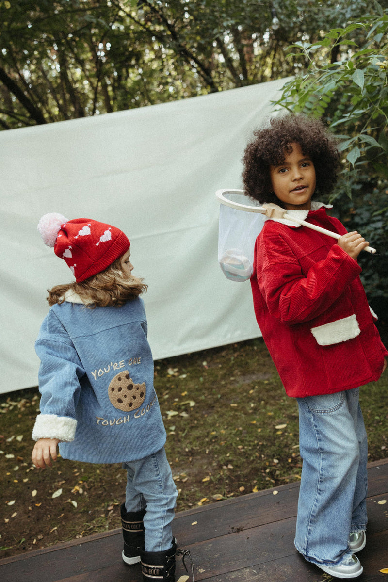 Teddy Jacket | Warm Red Flowers