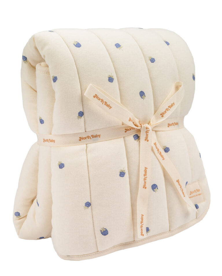 Blueberries Quilted Organic Blanket