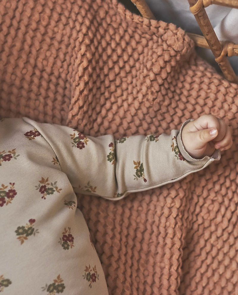 Organic Wrap Top & Footed Pants (Box) | Flowers