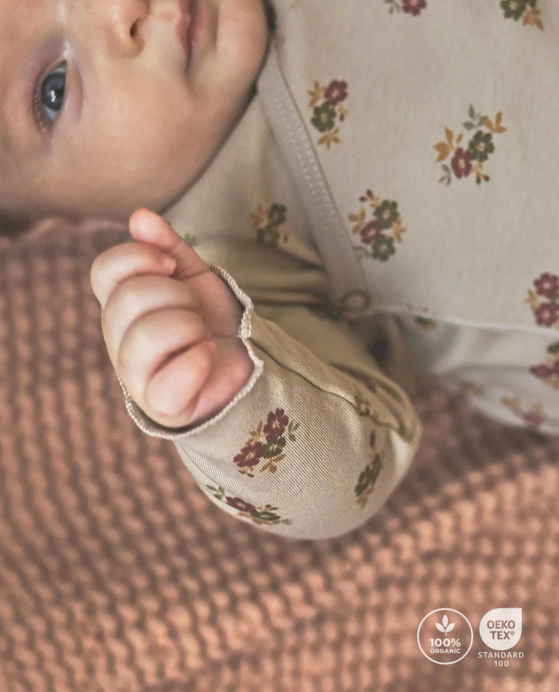 Organic Wrap Top & Footed Pants (Box) | Flowers