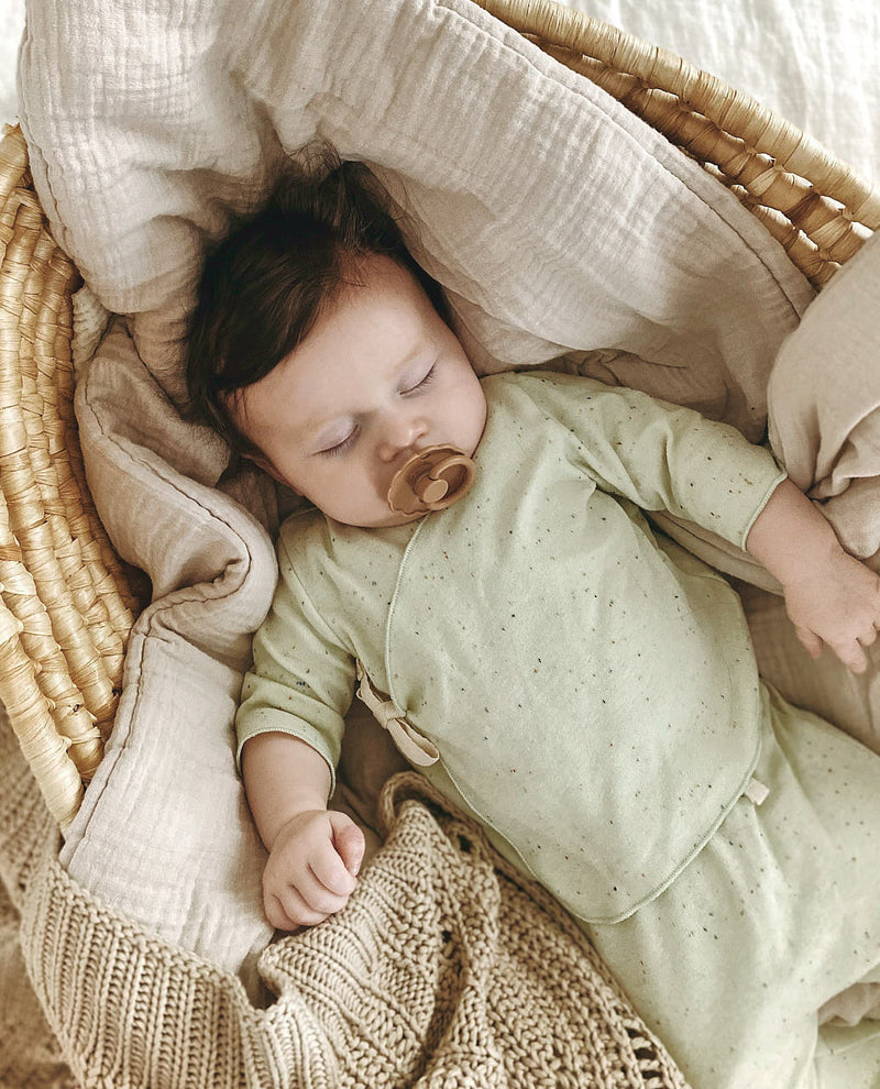 Organic Wrap Top & Footed Pants (Box) | Aloe