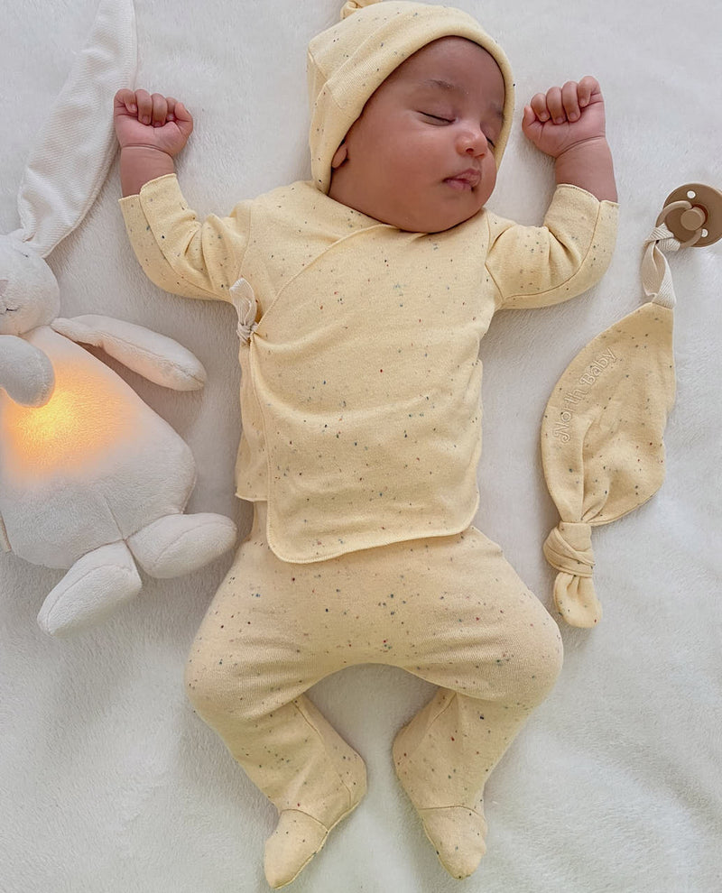 Organic Wrap Top & Footed Pants (Box) | Banana