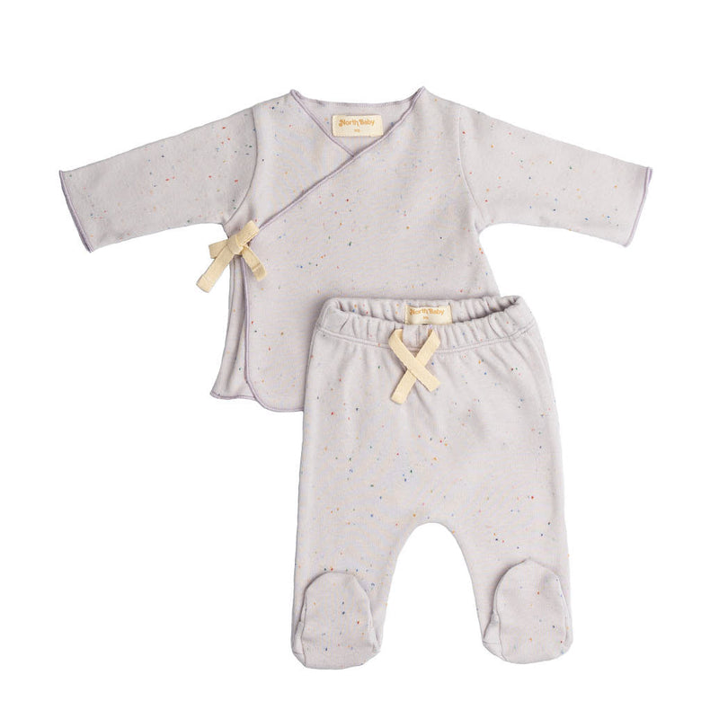 Organic Wrap Top & Footed Pants (Box) | Cloud