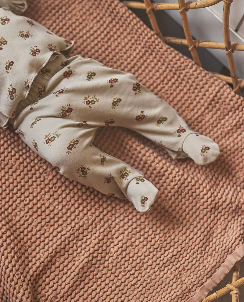 Organic Wrap Top & Footed Pants (Box) | Flowers