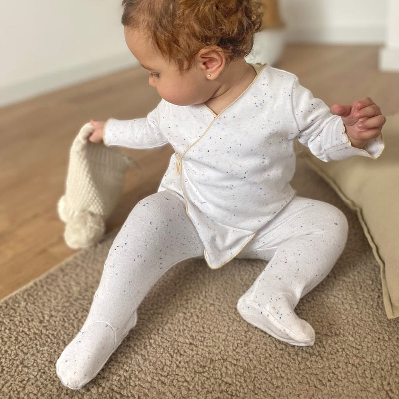 Organic Wrap Top & Footed Pants (Box) | White Milk