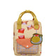 Small backpack with colorful design on a white background