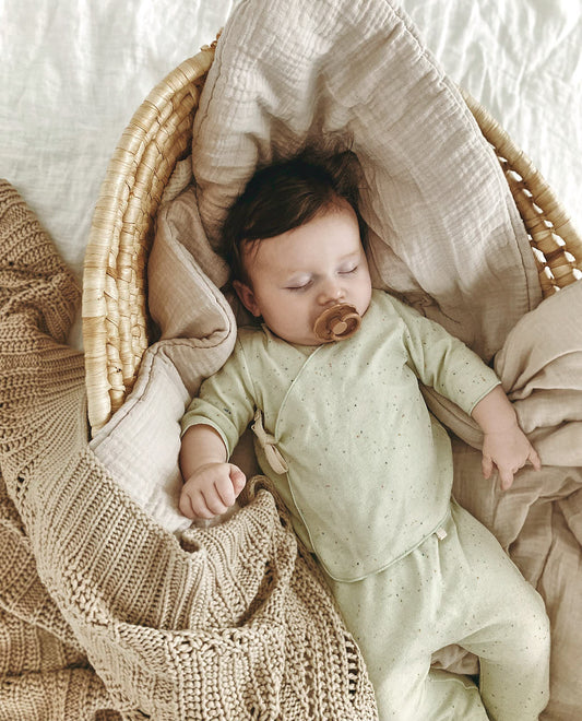 Organic Wrap Top & Footed Pants (Box) | Aloe