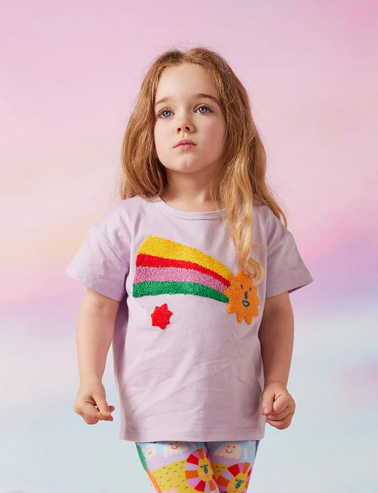 Rainbow Cotton Applique T-shirt