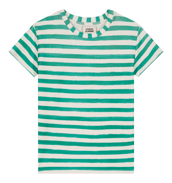 T-shirt Essential / Capri green stripes