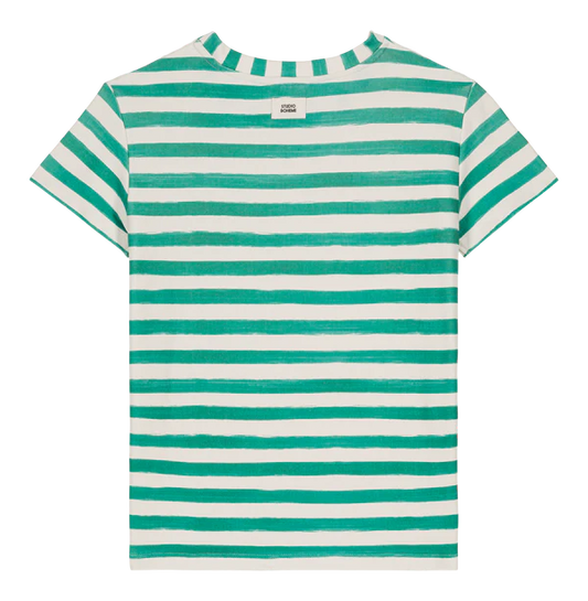 T-shirt Essential / Capri green stripes