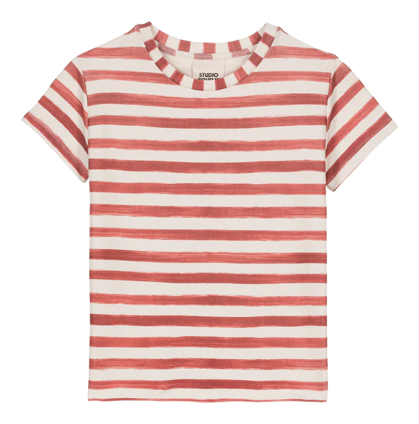 T-shirt Essential / Brik red stripes