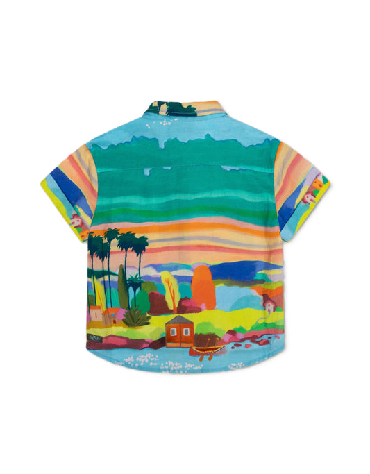 Hike View/Porceleain Blue | Bikkel blouse