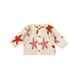 Children's cardigan with starfish pattern on a white background