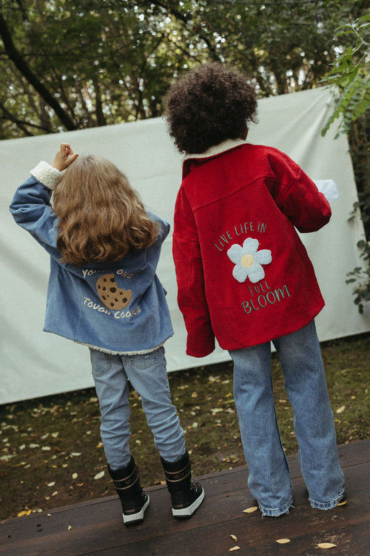 Teddy Jacket | Warm Red Flowers