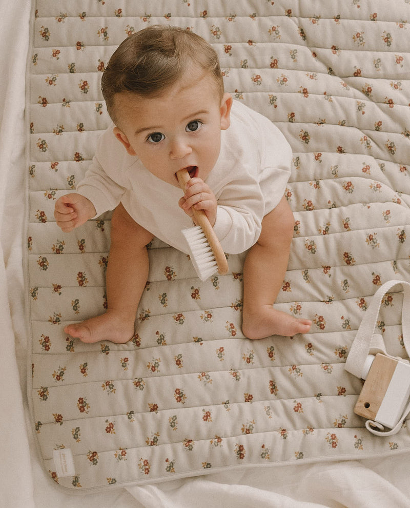 Flowers Quilted Organic Blanket