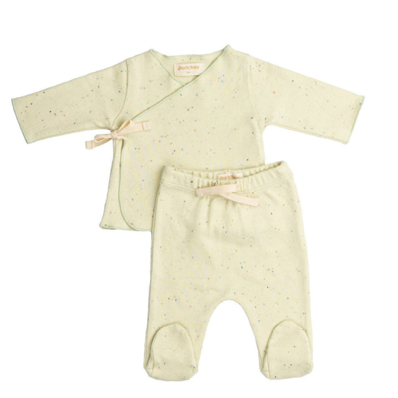 Organic Wrap Top & Footed Pants (Box) | Aloe