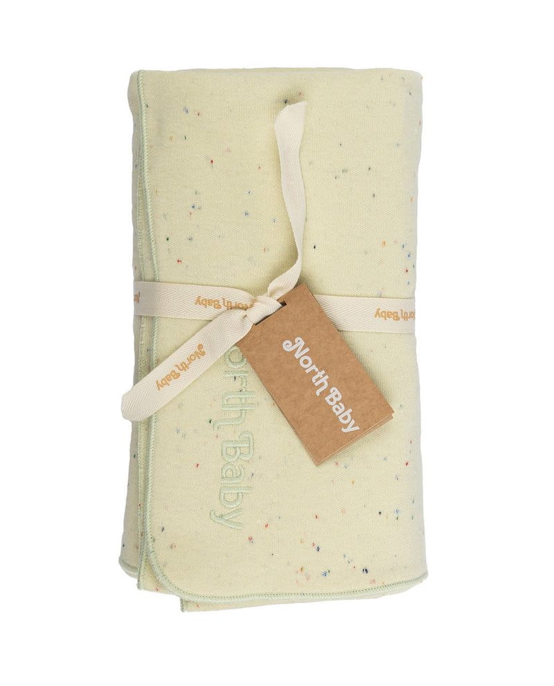 XL organic cotton blanket with recycled flecks (Aloe)