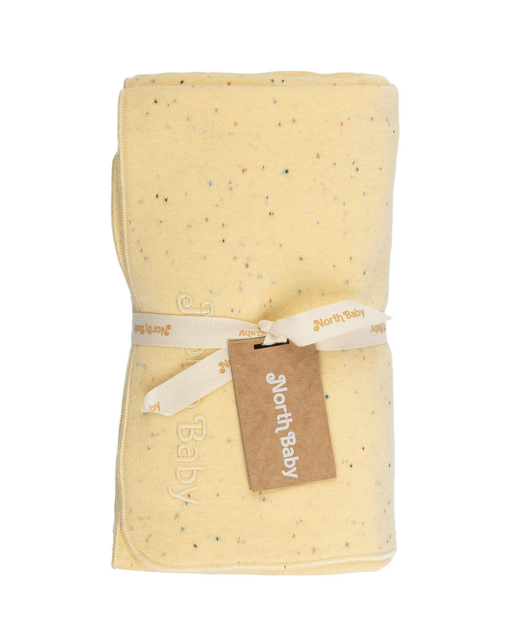 XL organic cotton blanket with recycled flecks (Banana)