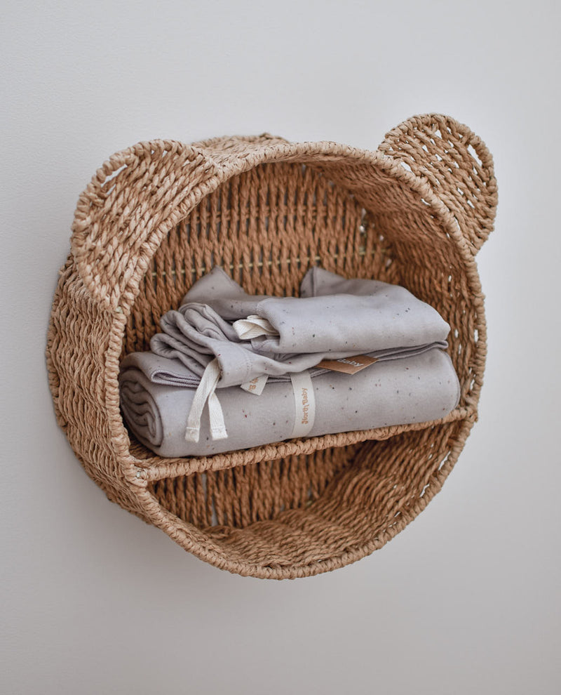 XL organic cotton blanket with recycled flecks (Cloud)